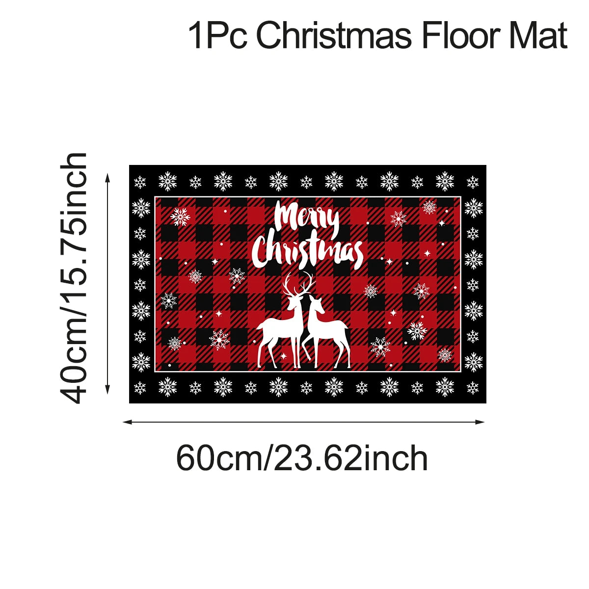 Christmas Plaid Kitchen Runner – Anti‑Slip Holiday Floor Mat for Kitchen Décor