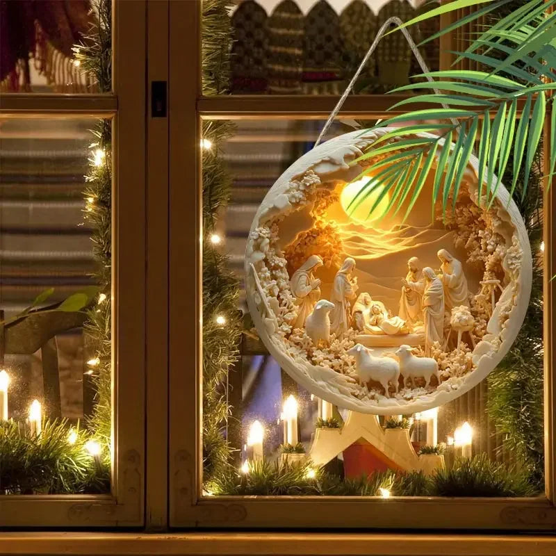 Southern Bloom Handmade Acrylic Nativity Scene – 2D Religious Sculptures for Farmhouse Christmas Table Décor