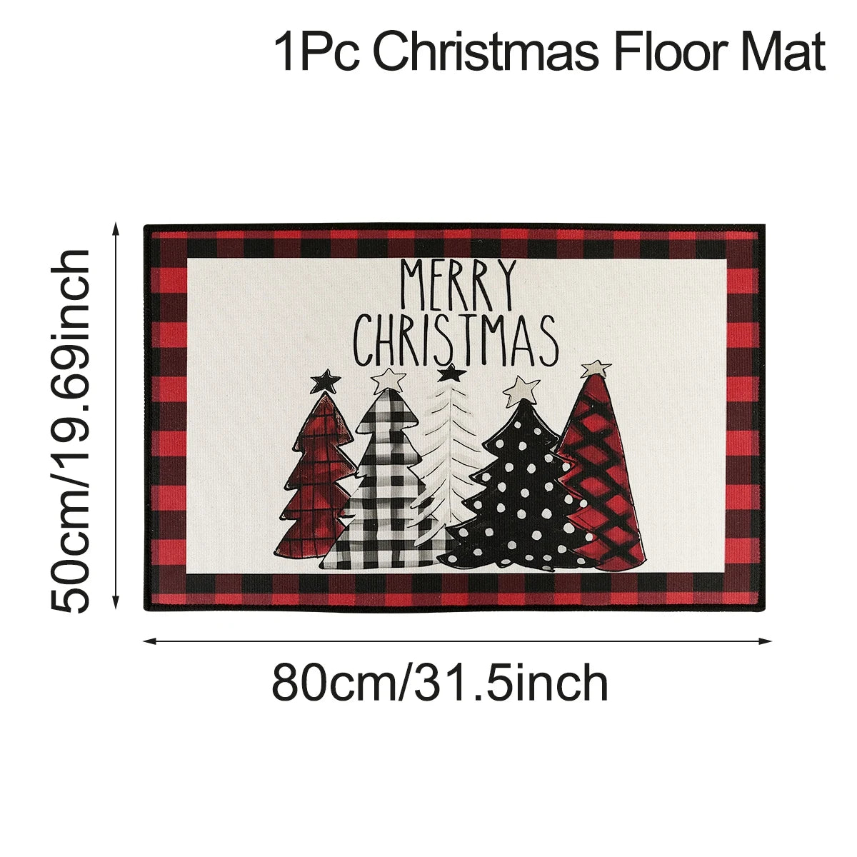 Christmas Plaid Kitchen Runner – Anti‑Slip Holiday Floor Mat for Kitchen Décor