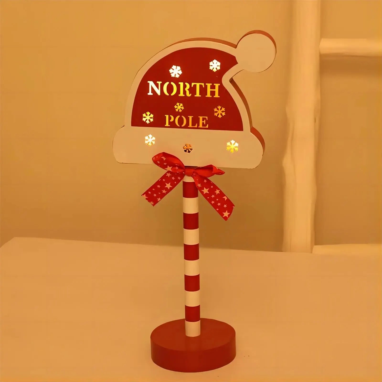 LED Santa Stop Here Sign Lamp