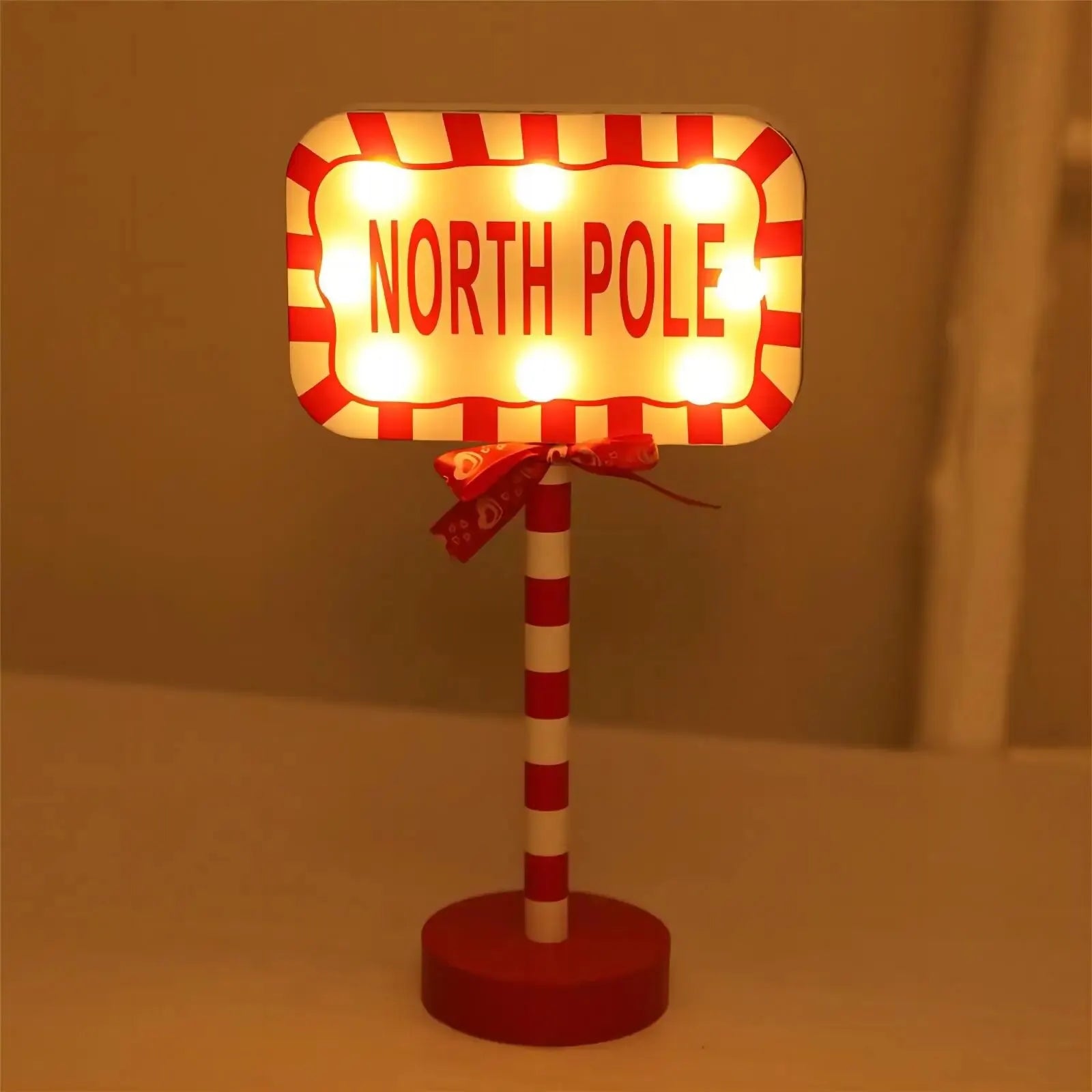 LED Santa Stop Here Sign Lamp