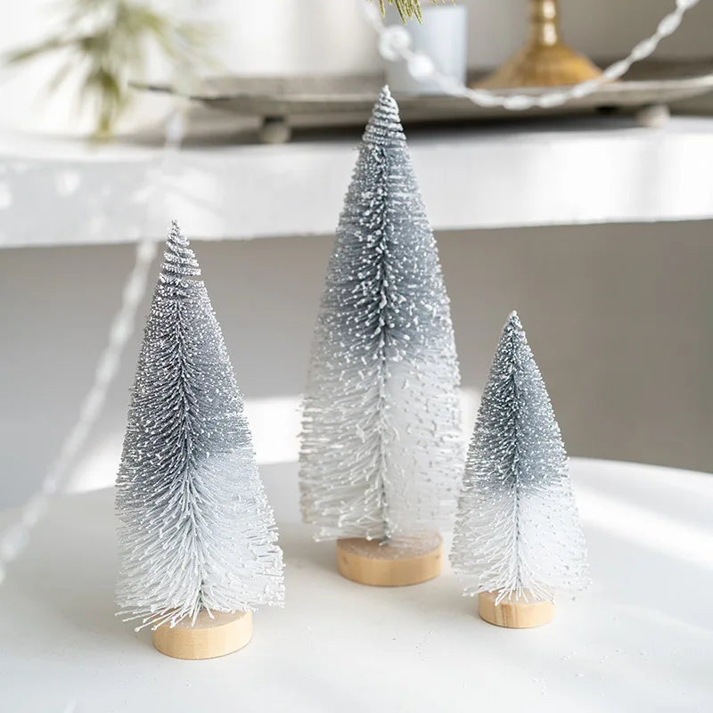 Southern Bloom Mini Tabletop Christmas Trees – Artificial Pine Miniature Xmas Décor for Kitchen, Dining Table & Home Holiday Displays