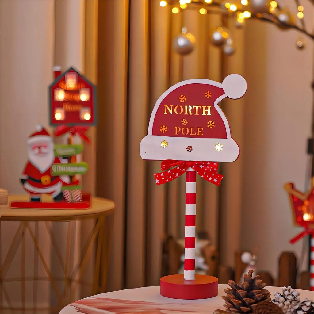 LED Santa Stop Here Sign Lamp