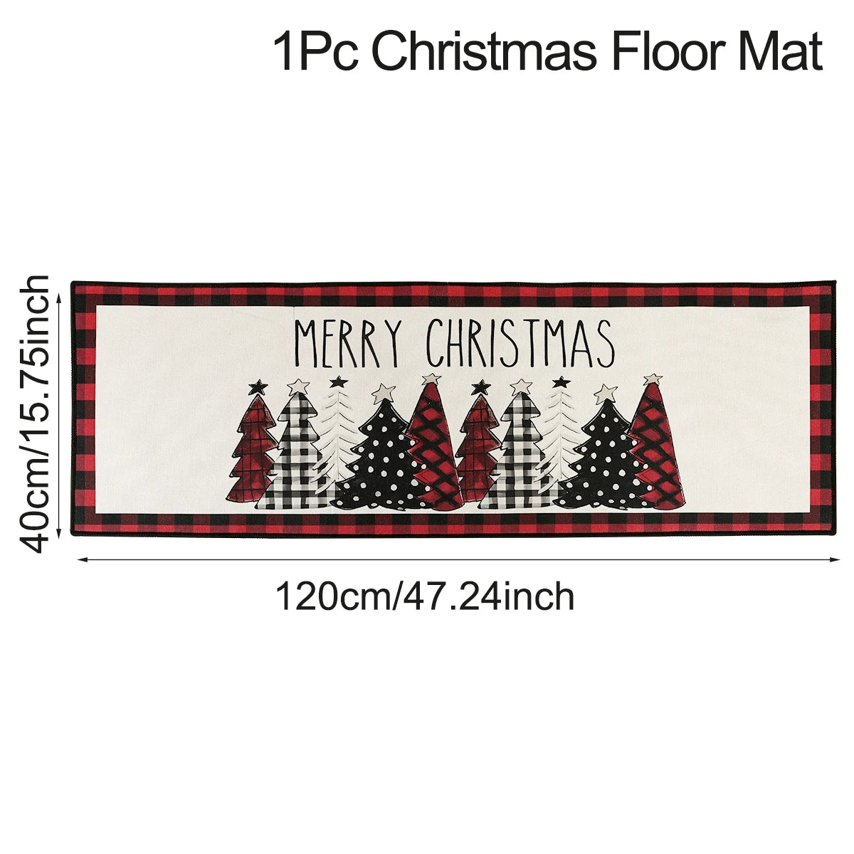Christmas Plaid Kitchen Runner – Anti‑Slip Holiday Floor Mat for Kitchen Décor