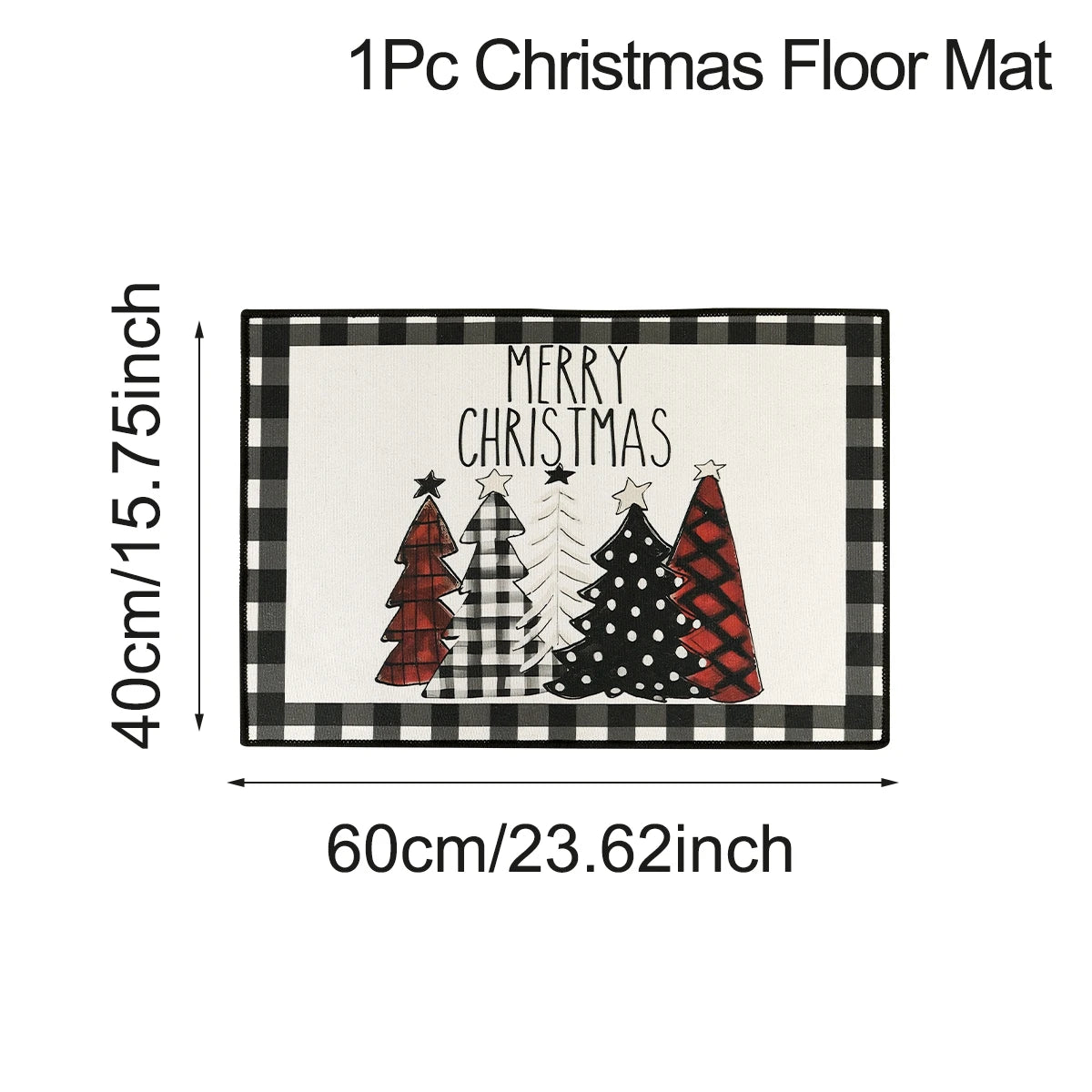 Christmas Plaid Kitchen Runner – Anti‑Slip Holiday Floor Mat for Kitchen Décor