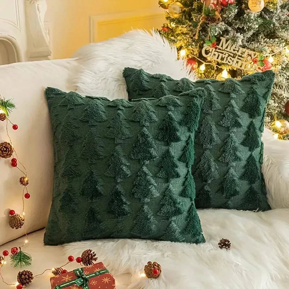 Southern Bloom 18x18” Christmas Tree Pillow Covers – 2025 Merry Christmas Throw Pillow Cases for Sofa, Couch, or Home Holiday Décor