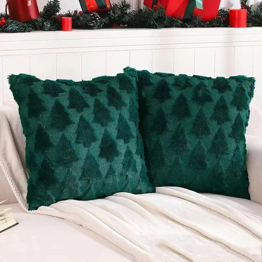 Southern Bloom 18x18” Christmas Tree Pillow Covers – 2025 Merry Christmas Throw Pillow Cases for Sofa, Couch, or Home Holiday Décor