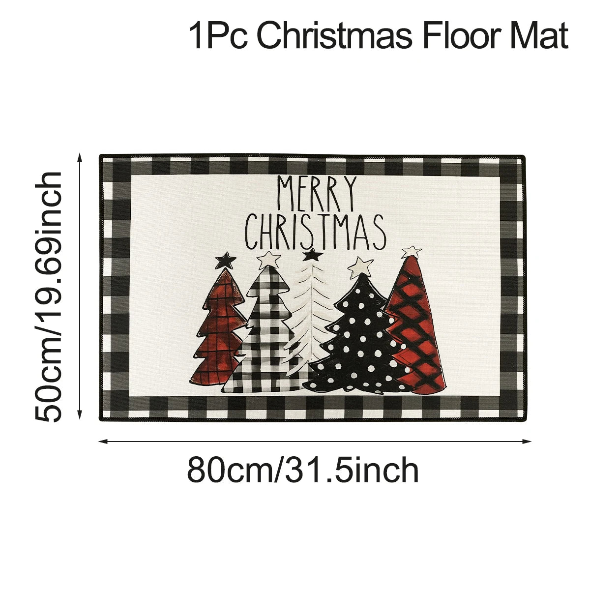 Christmas Plaid Kitchen Runner – Anti‑Slip Holiday Floor Mat for Kitchen Décor