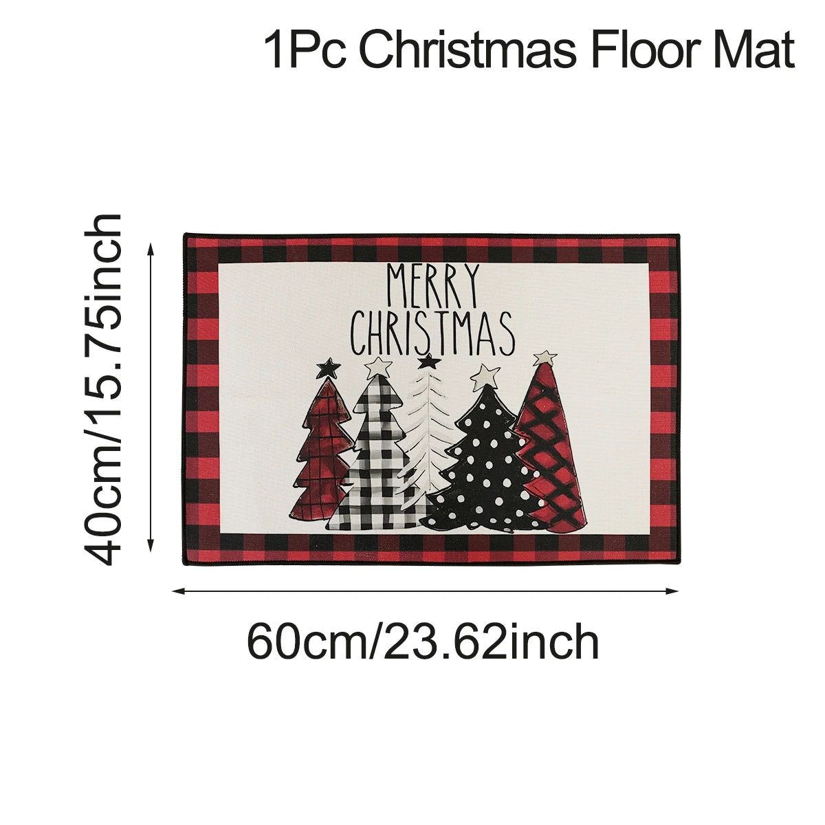 Christmas Plaid Kitchen Runner – Anti‑Slip Holiday Floor Mat for Kitchen Décor