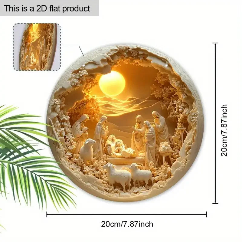 Southern Bloom Handmade Acrylic Nativity Scene – 2D Religious Sculptures for Farmhouse Christmas Table Décor