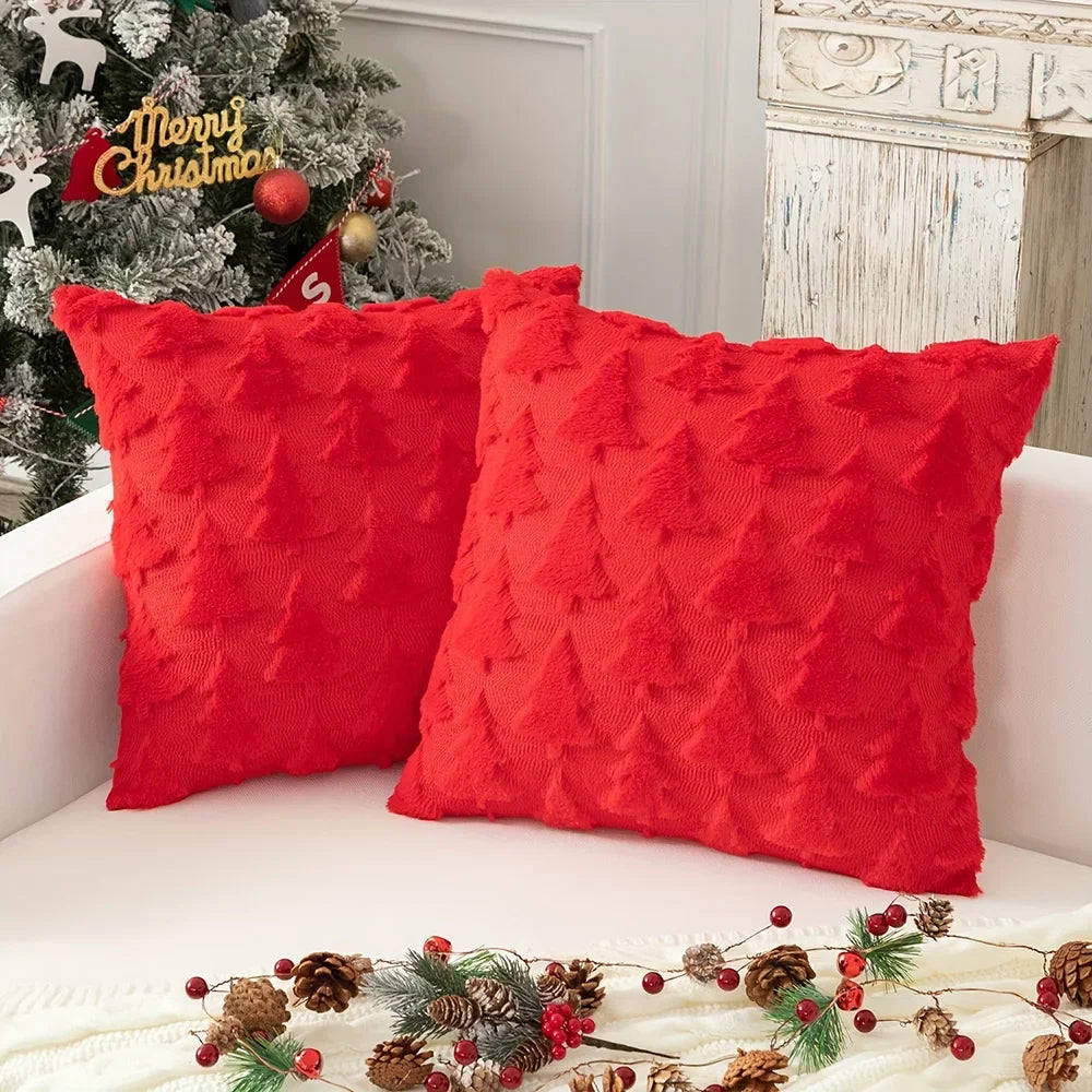 Southern Bloom 18x18” Christmas Tree Pillow Covers – 2025 Merry Christmas Throw Pillow Cases for Sofa, Couch, or Home Holiday Décor