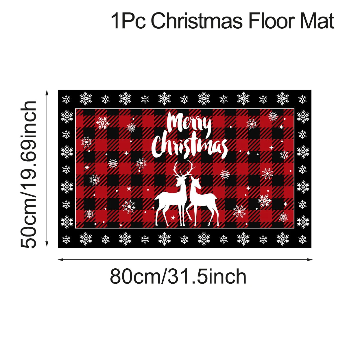 Christmas Plaid Kitchen Runner – Anti‑Slip Holiday Floor Mat for Kitchen Décor