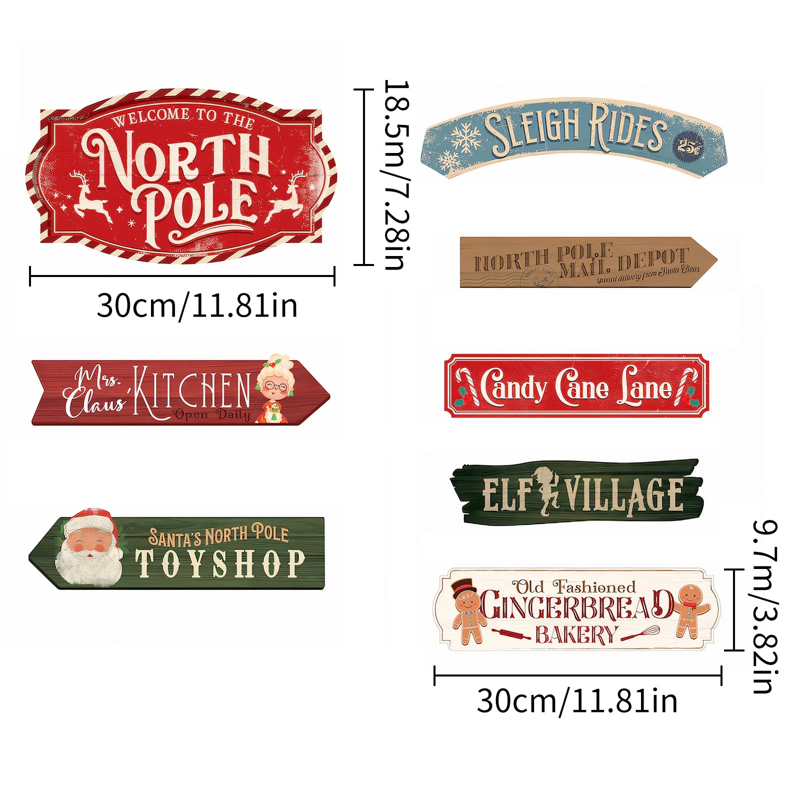 Southern Bloom North Pole Christmas Sign – Santa’s Workshop Holiday Decoration for Home, Porch, or Office